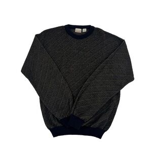 Fieldmaster Mens Size M Pullover Sweater Blue Beige Crew‎ Neck Long Sleeve